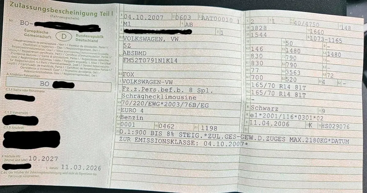 Usata VW Fox 54 CV (39 kW) 2007 Nero Utilitaria