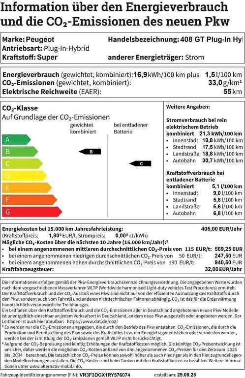 Blau Gebraucht 2025 Peugeot 408 GT GT Limousine | 29.399 € (Superpreis) - Bild 1/1