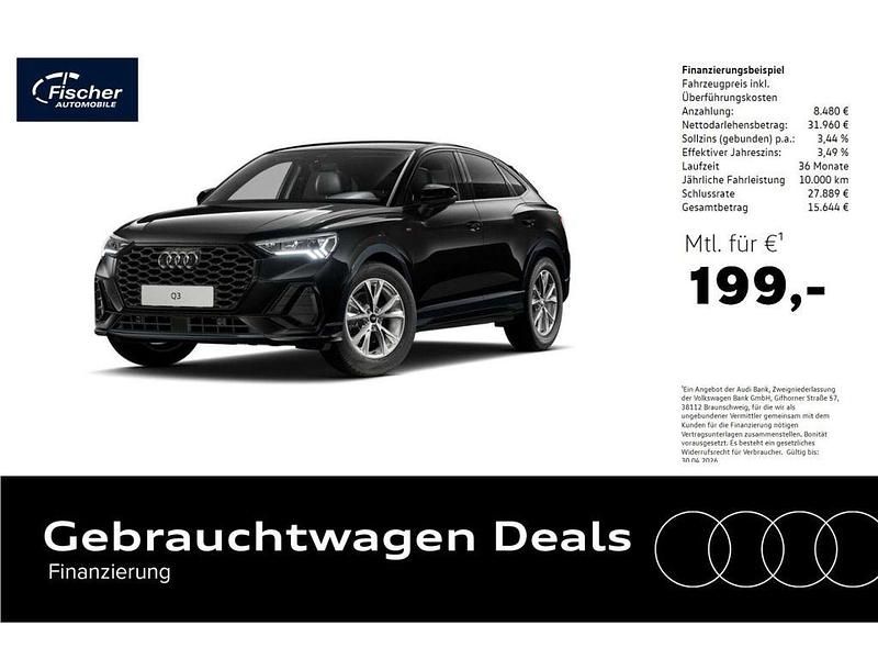 Schwarz Gebraucht 2025 Audi Q3 Sportback S-Line SUV | 40.440 € (Guter Preis) - Bild 1/4