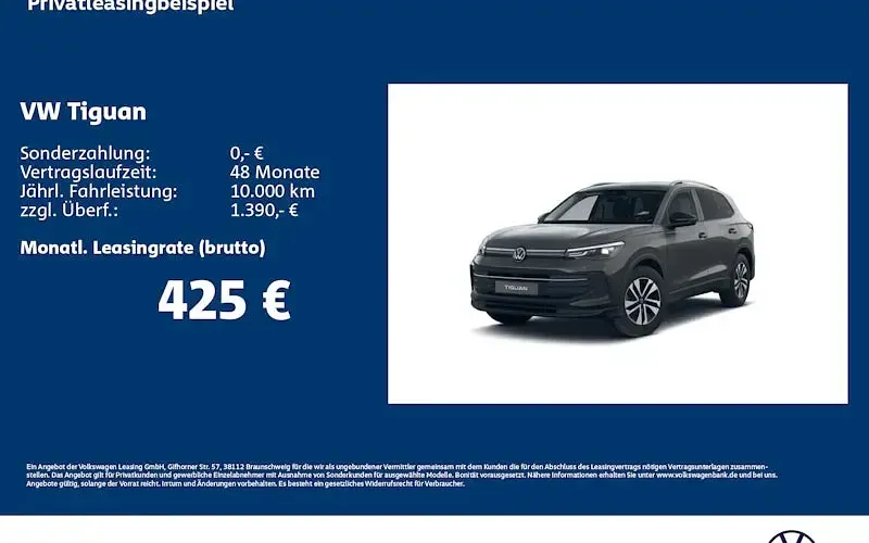 Neu VW Tiguan Life 150 PS (110 kW) 2026 Grau SUV