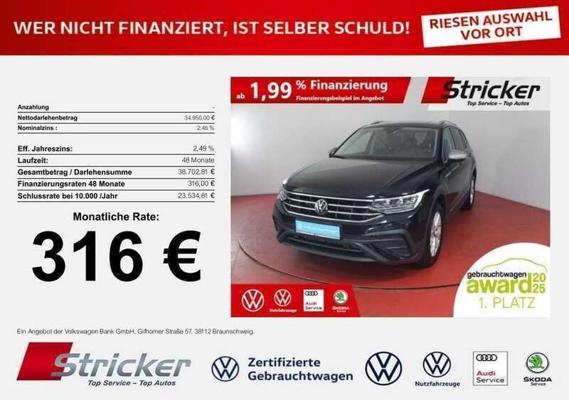 Deep black perleffekt Gebraucht 2024 VW Tiguan Allspace Life SUV | 34.950 € (Superpreis) - Bild 1/4