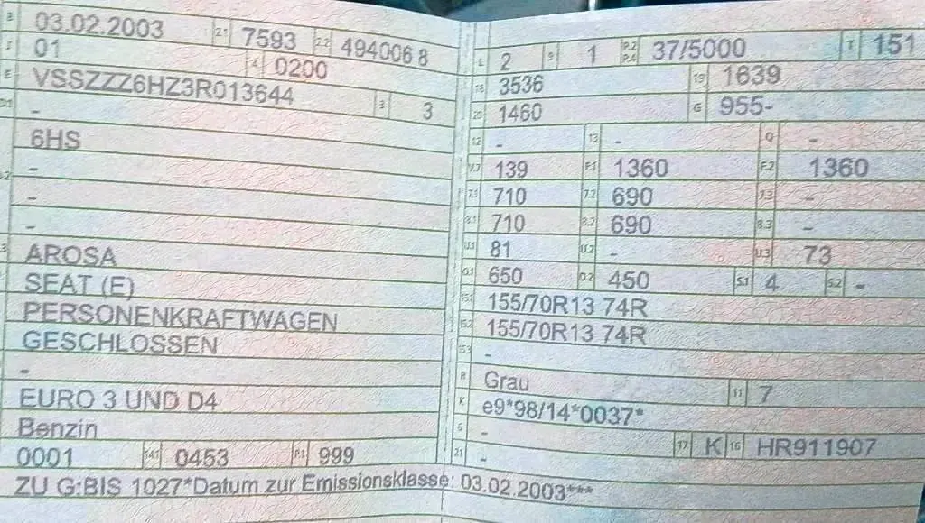 Second-hand Seat Arosa 50 CP (36 kW) 2003 Gri Hatchback