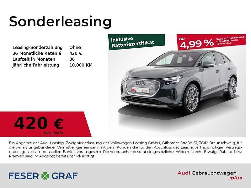 Kieselgrau Gebraucht 2025 Audi Q4 Sportback e-tron Ambiente SUV | 43.660 € - Bild 1/4