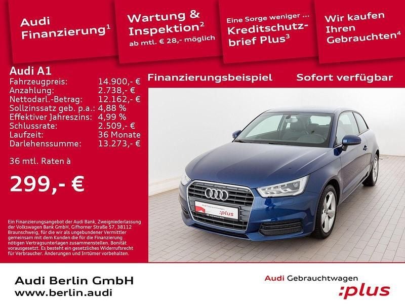 Scubablau metallic Gebraucht 2018 Audi A1 Design Kleinwagen | 14.900 € (Guter Preis) - Bild 1/4