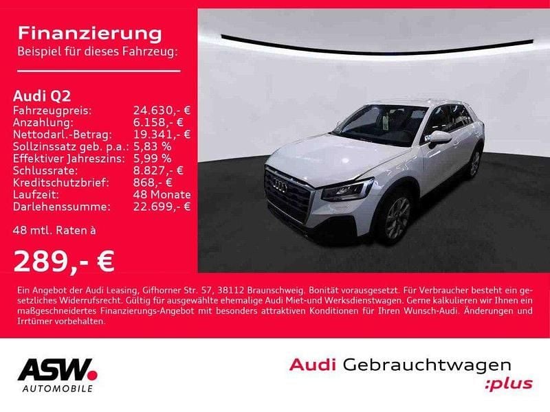 Gletscherweiß metallic Gebraucht 2022 Audi Q2 Comfort SUV | 24.630 € (Fairer Preis) - Bild 1/4