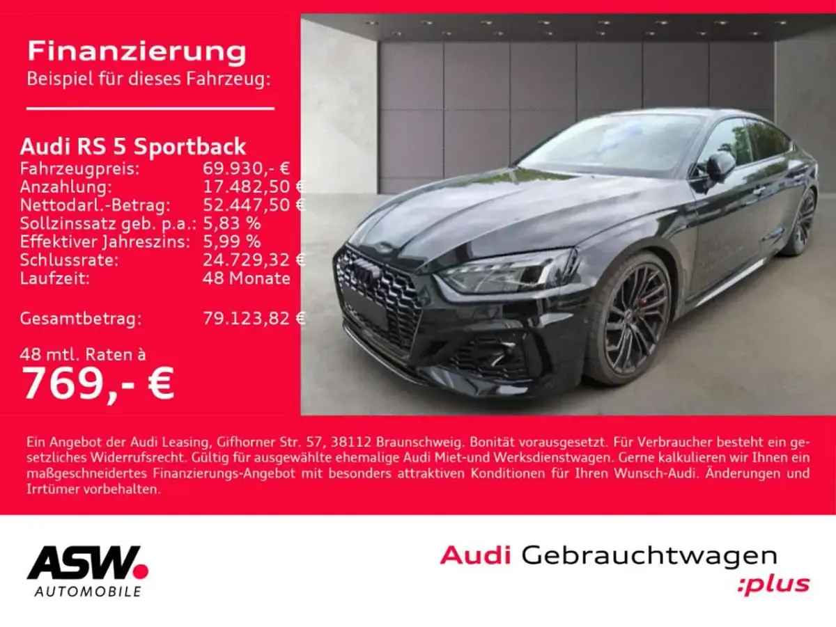 Gebraucht Audi RS5 450 PS (330 kW) 2024 Mythosschwarz metallic Coupé