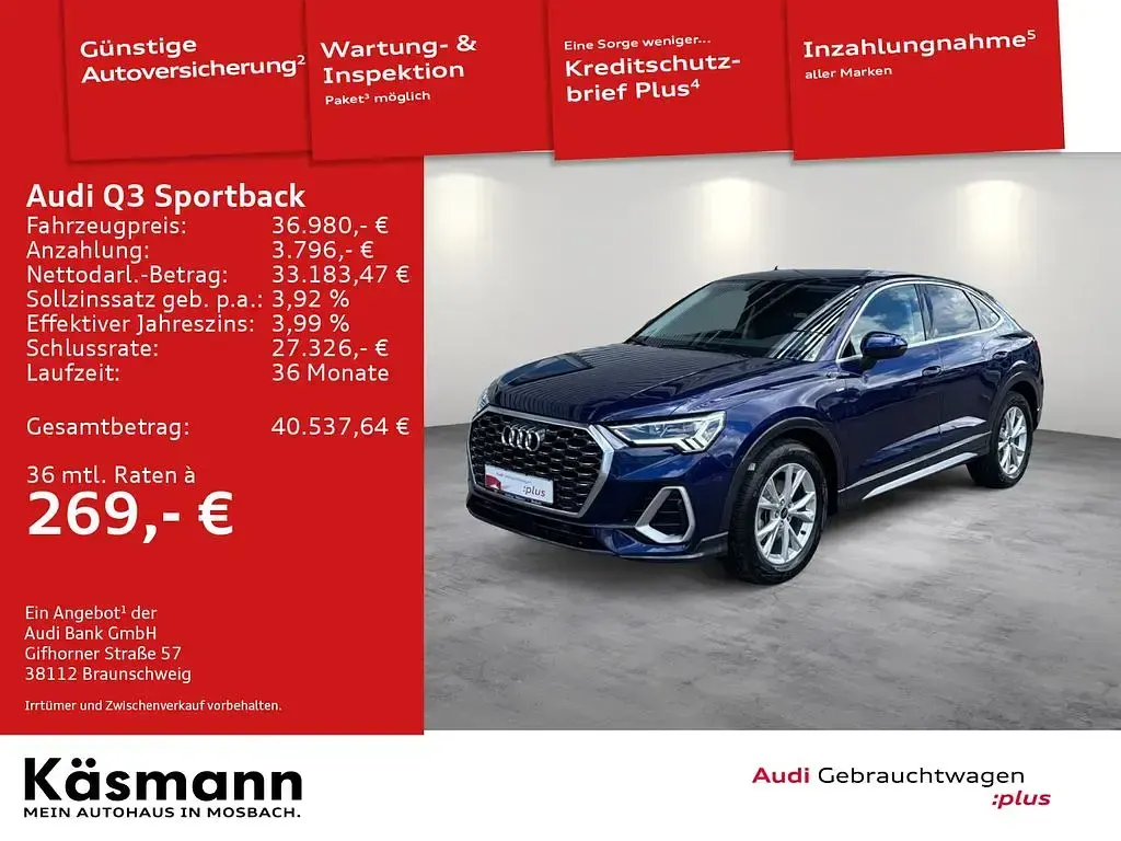 Gebraucht Audi Q3 Sportback S-Line 150 PS (110 kW) 2025 Blau SUV
