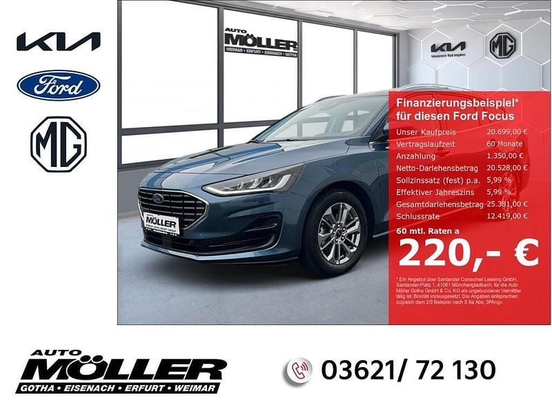 Blau Gebraucht 2023 Ford Focus Titanium Limousine | 20.699 € (Superpreis) - Bild 1/4