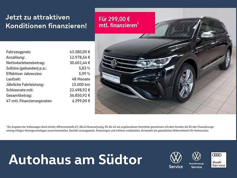 Schwarz Gebraucht 2022 VW Tiguan Allspace Elegance SUV | 42.980 € (Teuer) - Bild 1/4
