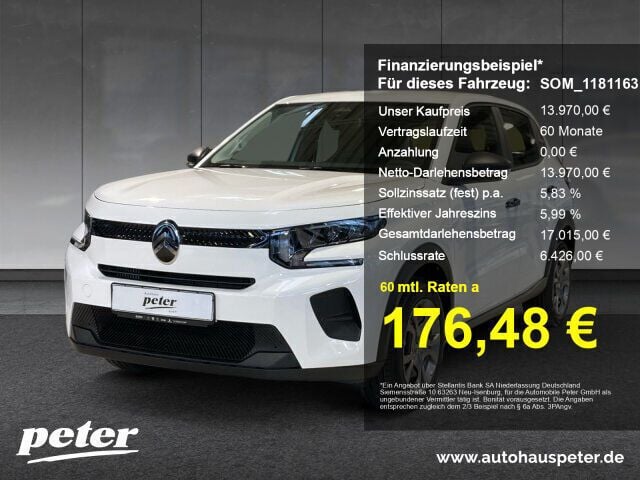 Weiß Gebraucht 2025 Citroën C3 PureTech Kleinwagen | 13.970 € (Superpreis) - Bild 1/4