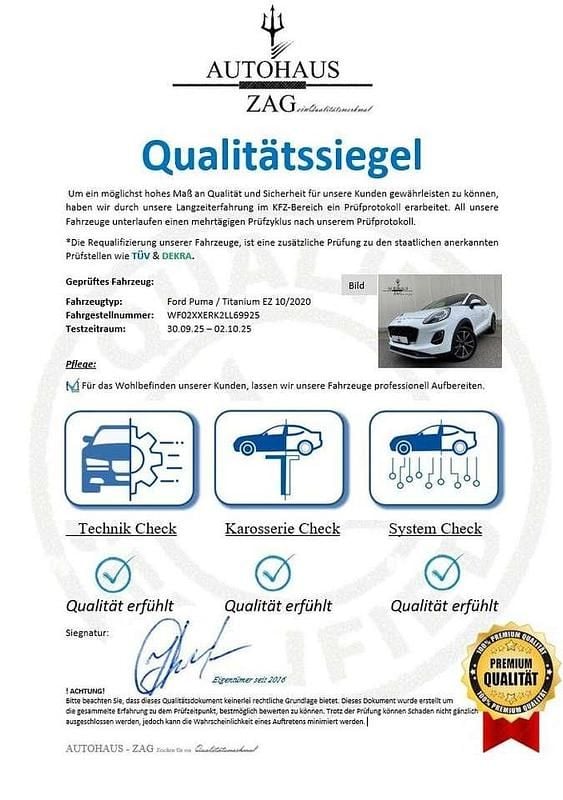 Usata Ford Puma Titanium 125 CV (91 kW) 2020 Bianco SUV