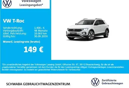 Gebraucht VW T-Roc Goal 116 PS (85 kW) 2025 Weiß SUV