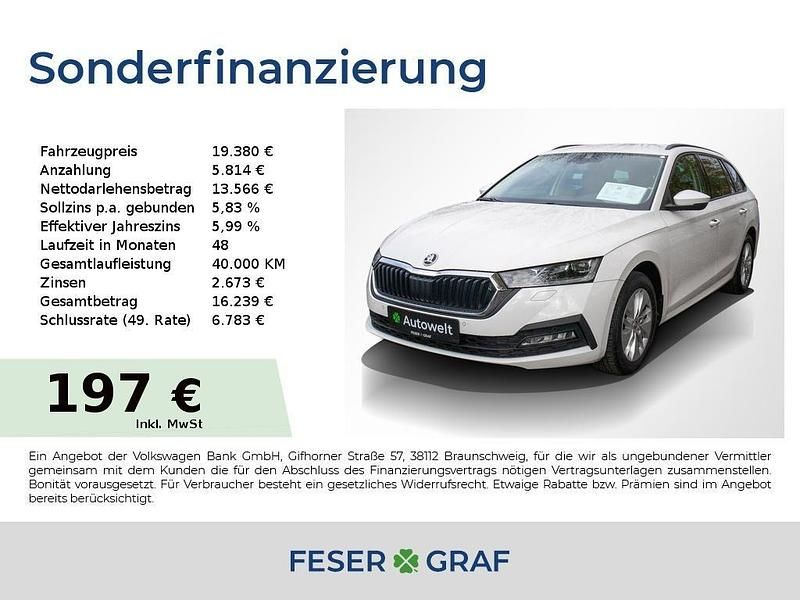 Candy weiss Gebraucht 2022 Skoda Octavia Ambition Kombi | 19.380 € (Fairer Preis) - Bild 1/4
