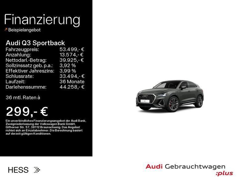 Grau Gebraucht 2024 Audi Q3 Sportback S-Line SUV | 53.499 € (Etwas zu teuer) - Bild 1/4