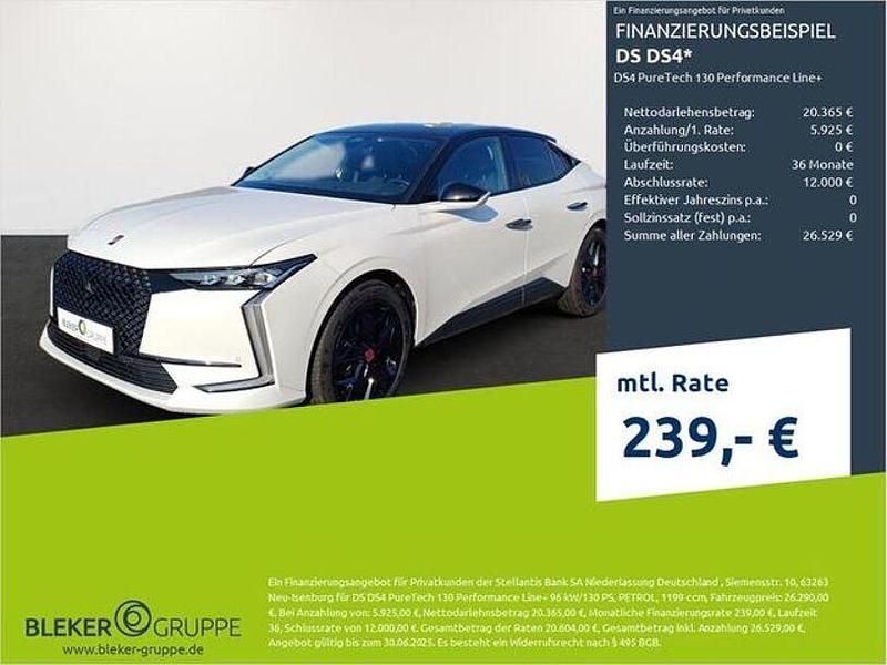 Perlmutt weiß Gebraucht 2023 DS Automobiles DS4 Performance Line Plus Limousine | 24.980 € (Fairer Preis) - Bild 1/3