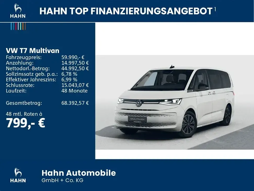 Ny VW Multivan 150 HK (110 kW) 2026 Hvid MPV