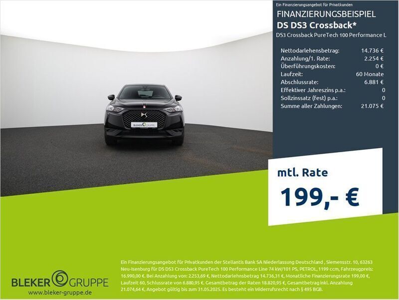 Perlaneraschwarz Gebraucht 2020 DS Automobiles DS3 Crossback Performance SUV | 15.590 € (Fairer Preis) - Bild 1/4