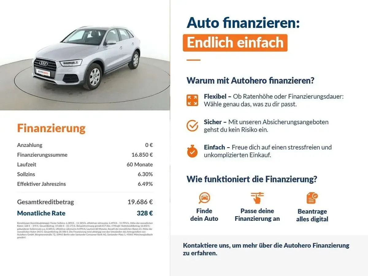 Gebraucht Audi Q3 Design 150 PS (110 kW) 2016 Silber SUV