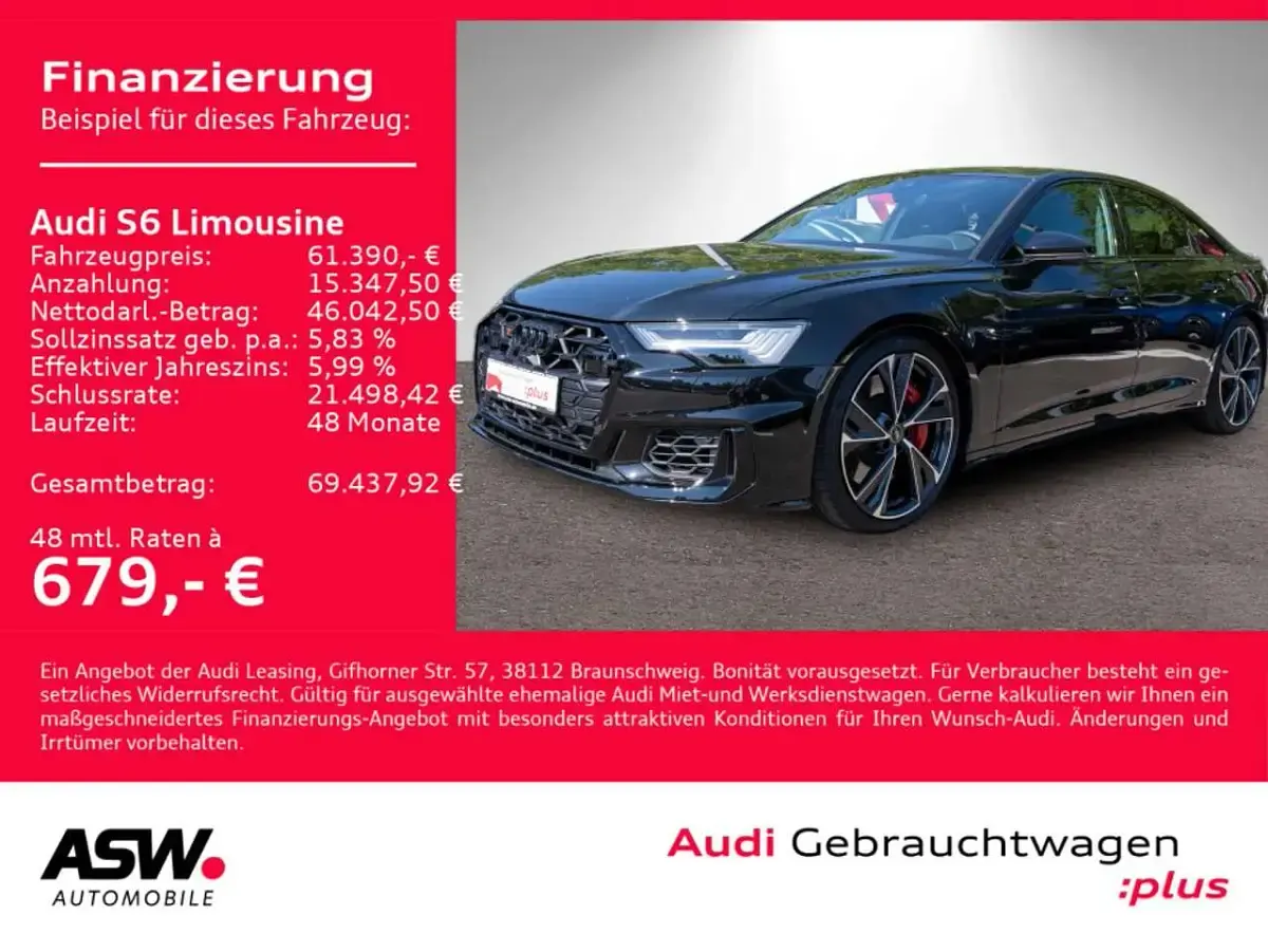 Gebraucht Audi S6 Sport 344 PS (253 kW) 2025 Mythosschwarz metallic Limousine