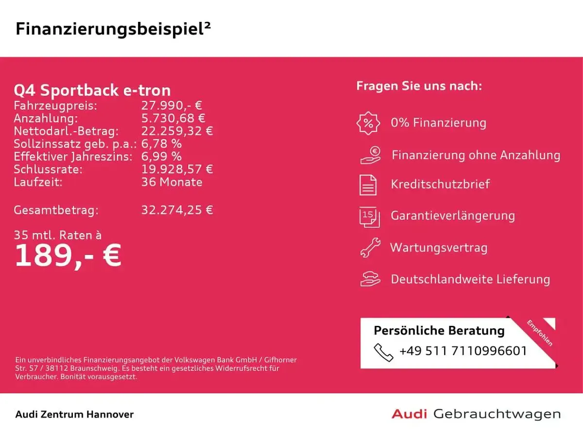 Gebraucht Audi Q4 e-tron 125 kW (170 PS) 2023 C2 kieselgrau SUV