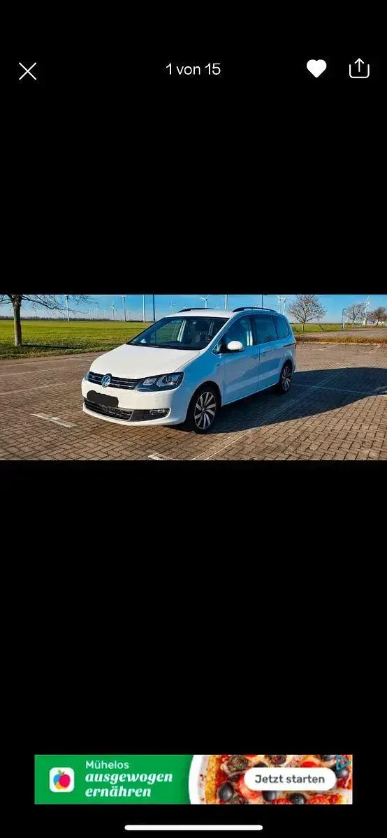 Gebraucht VW Sharan Comfortline 184 PS (135 kW) 2015 Weiß Van / Kleinbus