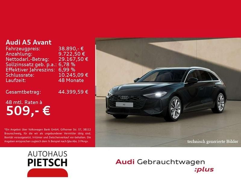 Mythosschwarz metallic Gebraucht 2025 Audi A5 Sport Kombi | 38.890 € (Guter Preis) - Bild 1/3