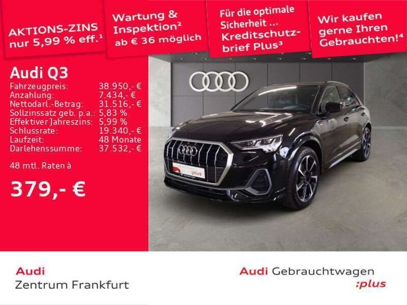 Mythosschwarz metallic Gebraucht 2023 Audi Q3 S-Line SUV | 38.950 € (Guter Preis) - Bild 1/2
