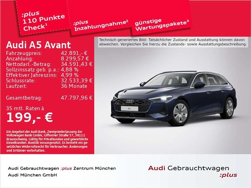 Firmamentblau metallic Gebraucht 2025 Audi A5 Sport Coupé | 42.891 € (Superpreis) - Bild 1/1