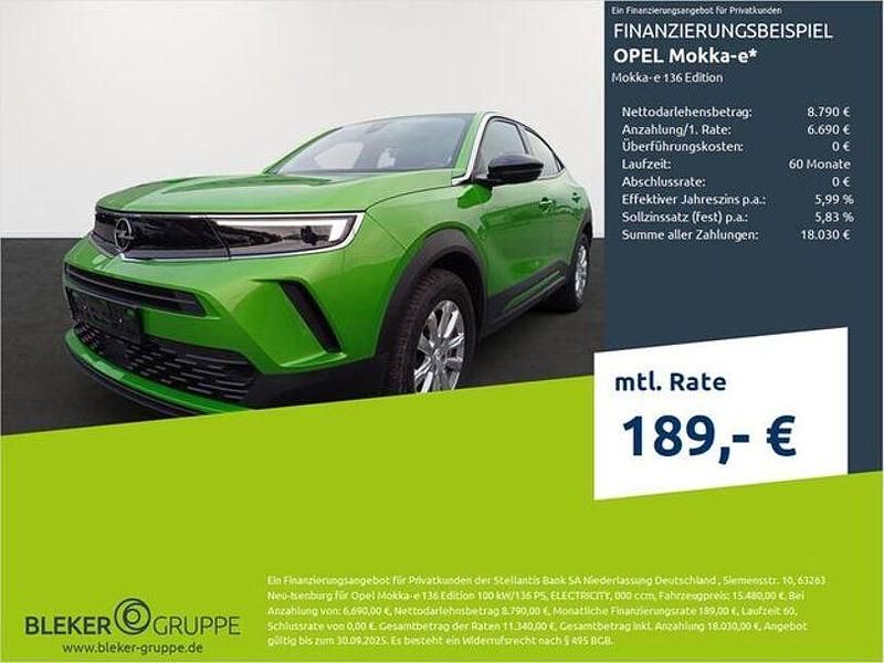 Matcha green Gebraucht 2021 Opel Mokka-e Edition SUV | 15.480 € (Superpreis) - Bild 1/3