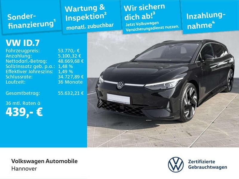 Grenadillschwarz metallic Gebraucht 2025 VW ID.7 GTX Kombi | 53.770 € - Bild 1/3