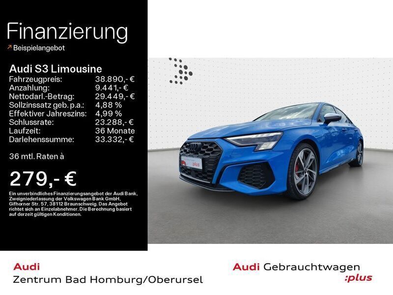 Turboblau Gebraucht 2022 Audi S3 Sport Limousine | 38.890 € (Fairer Preis) - Bild 1/4