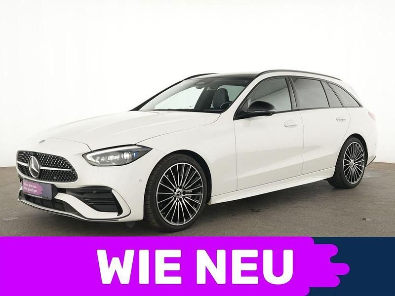 Polarweiss Gebraucht 2024 Mercedes C300 AMG line Limousine | 45.379 € (Fairer Preis) - Bild 1/3