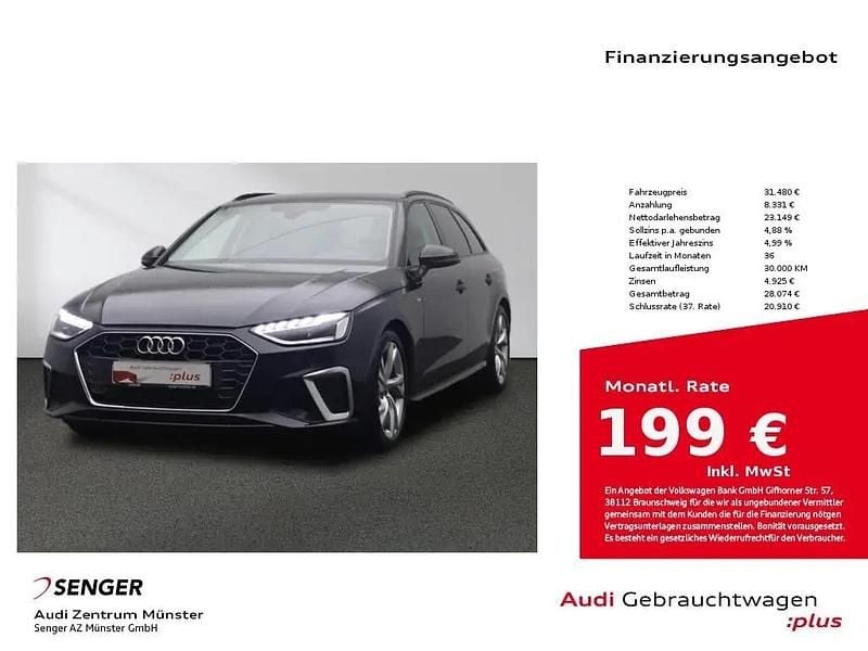 Schwarz Gebraucht 2022 Audi A4 S-Line Kombi | 31.480 € (Guter Preis) - Bild 1/1