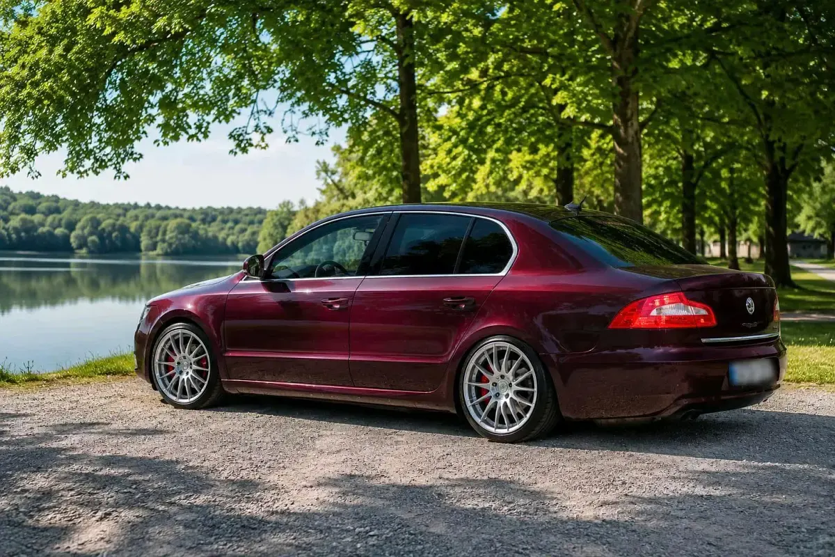 Używany Skoda Superb 160 KM (117 kW) 2009 Czerwony Sedan/Limuzyna