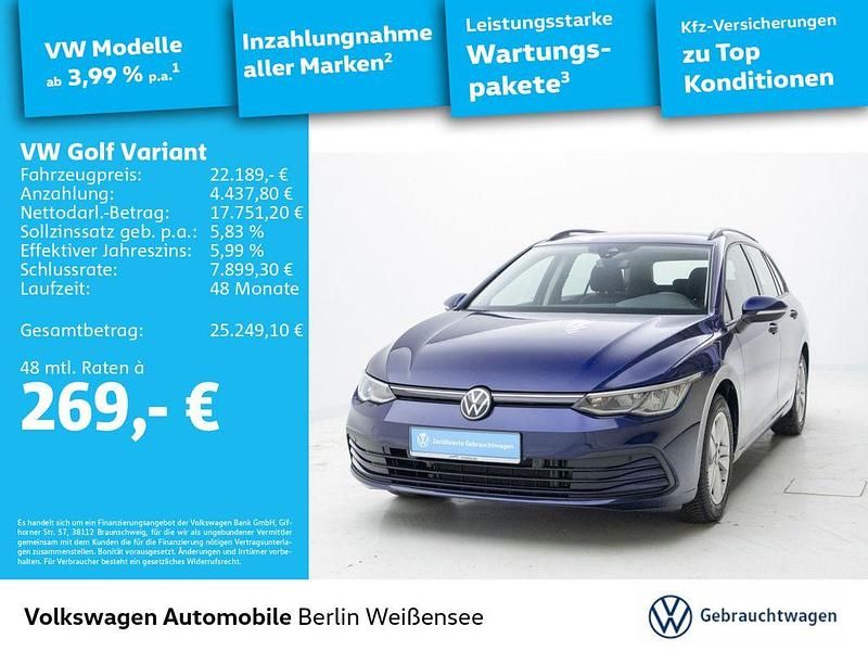 H7 atlantik blue metallic Gebraucht 2023 VW Golf VIII Life Kombi | 24.439 € (Fairer Preis) - Bild 1/4