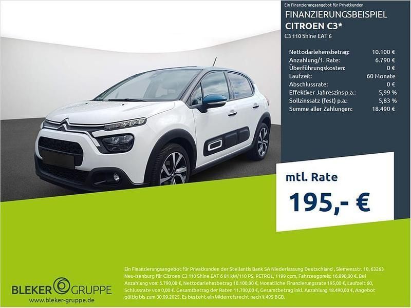 Weiss banquise Gebraucht 2023 Citroën C3 Shine Kleinwagen | 16.890 € (Fairer Preis) - Bild 1/3