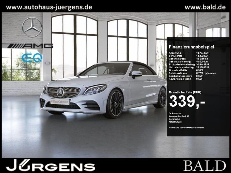 Weiss unilack polarweiß Gebraucht 2021 Mercedes C180 AMG Cabrio | 35.980 € (Guter Preis) - Bild 1/4