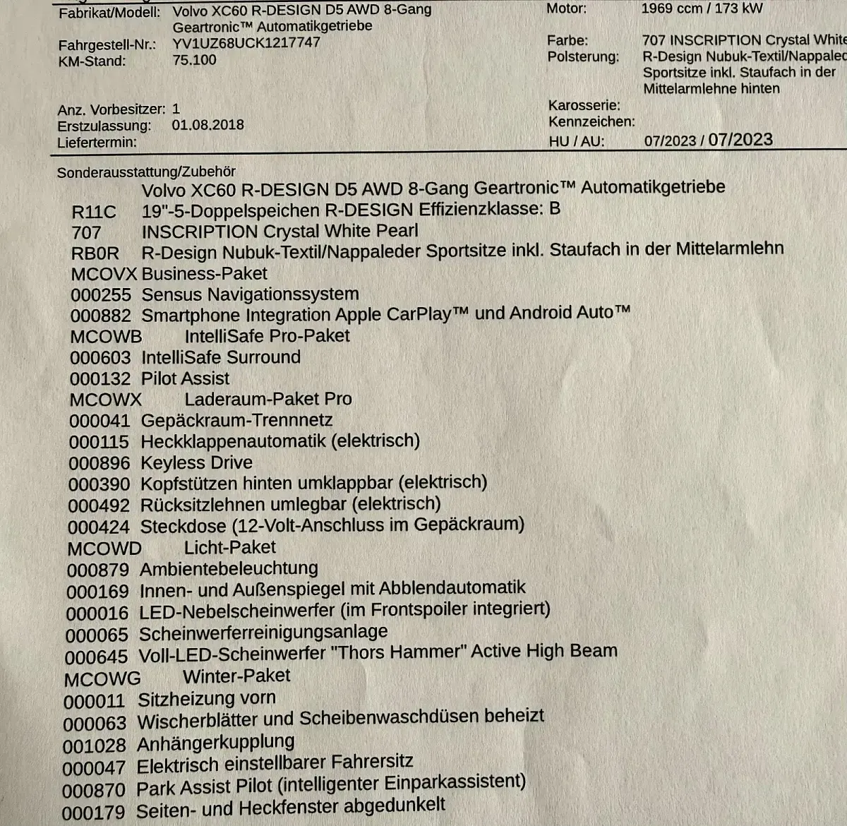 Gebraucht Volvo XC60 R-Design 235 PS (172 kW) 2018 Weiß SUV