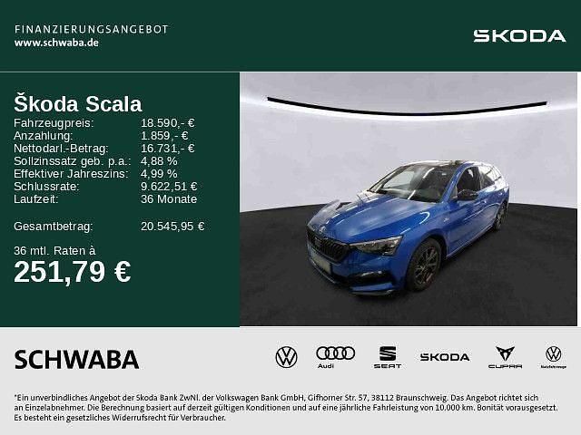 Blau Gebraucht 2022 Skoda Scala Monte Carlo Kleinwagen | 18.590 € (Fairer Preis) - Bild 1/4
