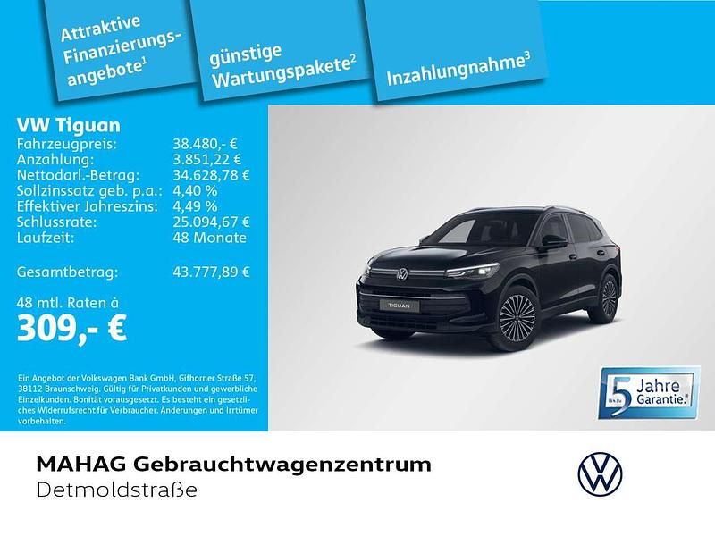 Grenadillschwarz metallic Gebraucht 2025 VW Tiguan Goal SUV | 38.480 € (Superpreis) - Bild 1/1