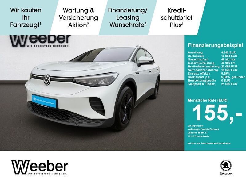 Gletscherweiß (metallic) Gebraucht 2022 VW ID.4 Pure SUV | 21.890 € (Superpreis) - Bild 1/4