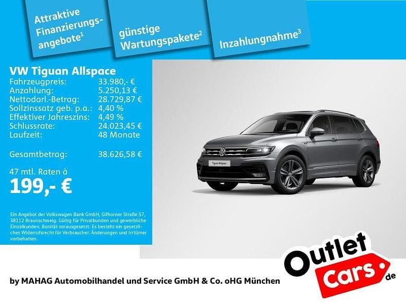 Gebraucht VW Tiguan Allspace R-line 200 PS (147 kW) 2021 Silber SUV