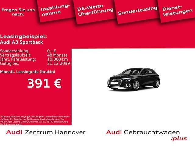 Brillantschwarz Gebraucht 2022 Audi A3 Advanced Limousine | 24.450 € (Fairer Preis) - Bild 1/4