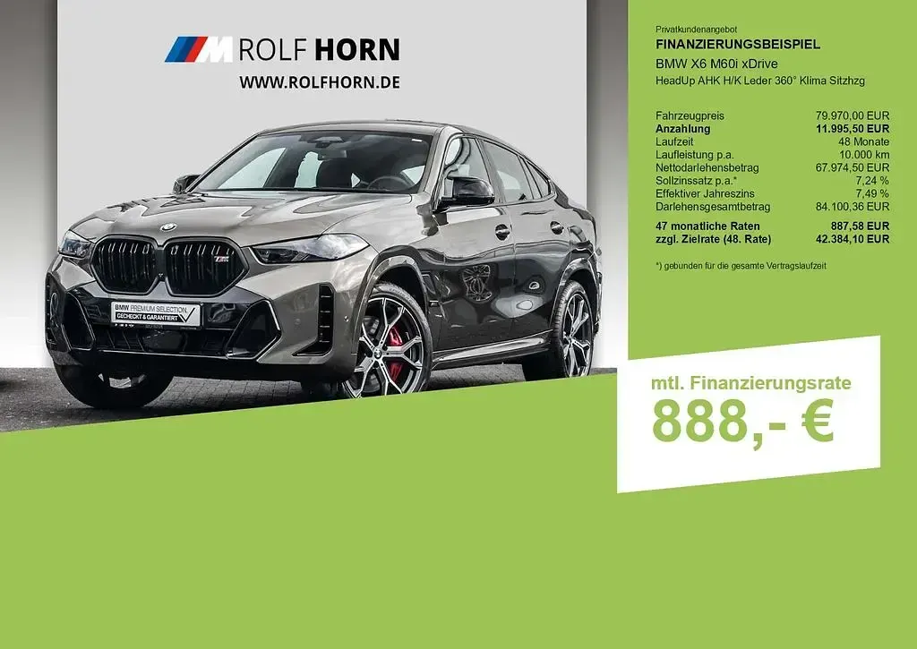 Gebraucht BMW X6 M Sport 530 PS (389 kW) 2024 Grau SUV