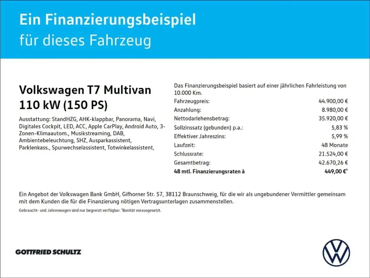 Gebraucht VW Multivan Life 150 PS (110 kW) 2023 Grau Van / Kleinbus