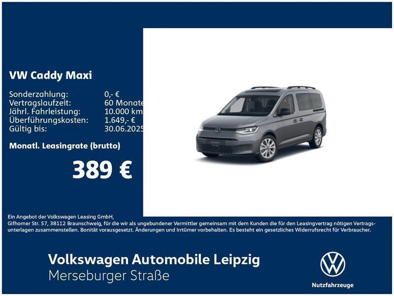 Grau Neu 2024 VW Caddy Maxi Life Life Van / Kleinbus | 45.490 € (Teuer) - Bild 1/4