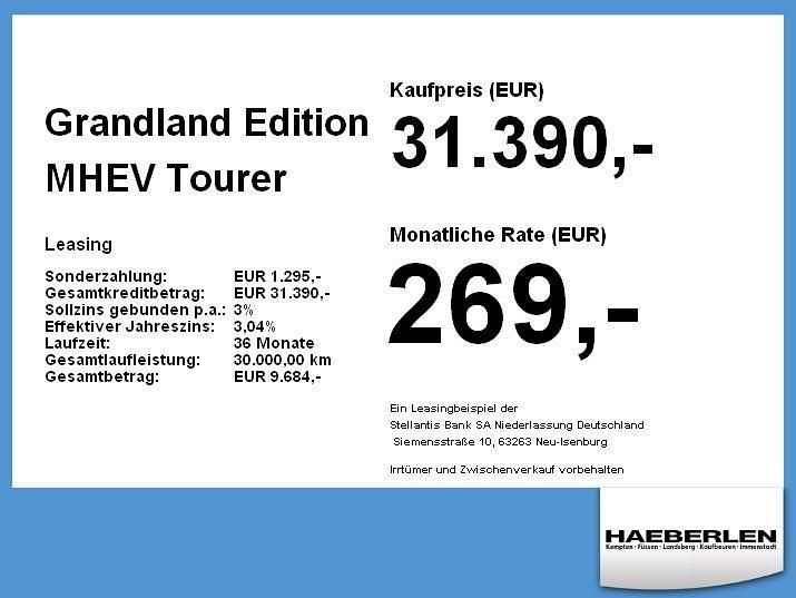 Neu Opel Grandland X Edition 136 PS (100 kW) 2025 Blau SUV