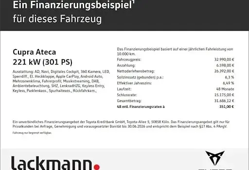 Używany Cupra Ateca VZ 300 KM (220 kW) 2023 Biały SUV