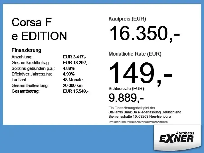 Gebraucht Opel Corsa-e Edition 100 kW (136 PS) 2023 Schwarz perla Kleinwagen