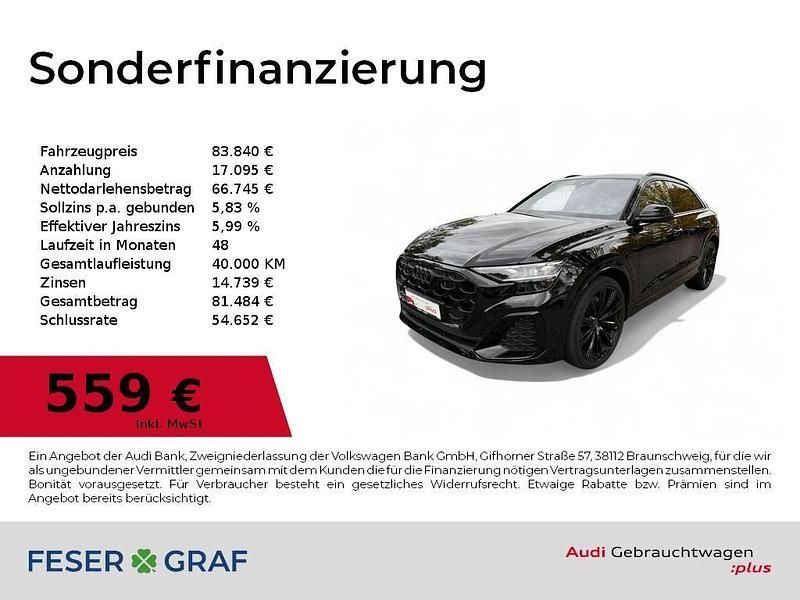 Gebraucht Audi Q8 S-Line 286 PS (210 kW) 2025 Mythosschwarz metallic SUV